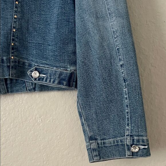 Like New! Christine Alexander Swarovski Embellished Horse Denim Jacket in Size S - Picture 10 of 16